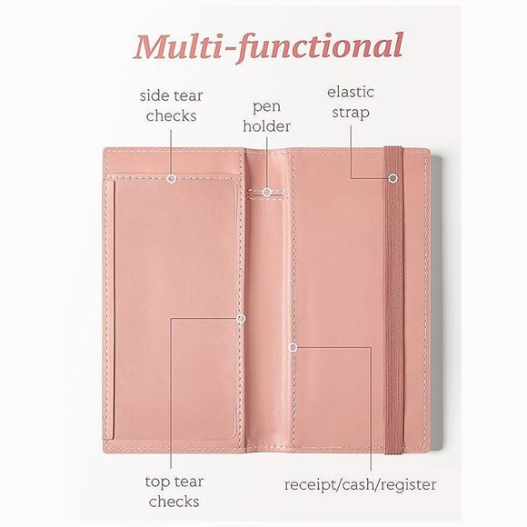 Checkbook Cover for Personal Checkbook Blush Pink - Picture 2 of 7